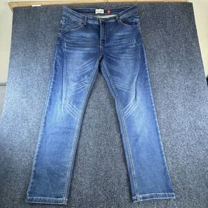 Pavini Jeans Mens 36x31 Blue Medium Wash Denim Cotton Mid Rise Straight Leg